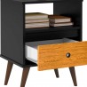 Mesa de Cabeceira Retro Wood New Preto/Nature