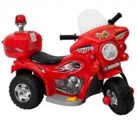 Mini Moto Eletrica Infantil Preta Triciclo Policia Luzes Som - ViniSound