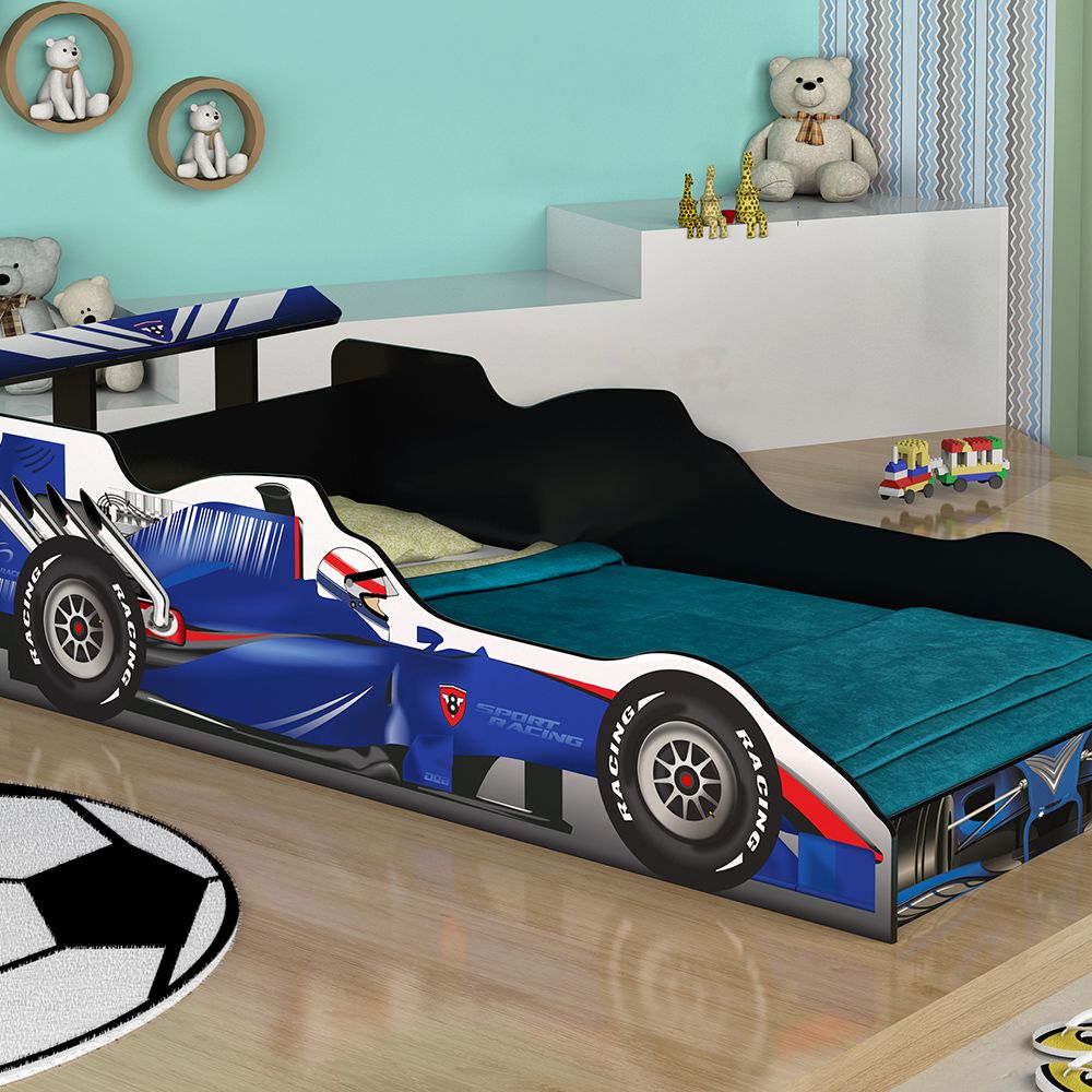 Cama Infantil Carro De Corrida 0,70 azul - Vitamov 0501012 - Camas - Quarto