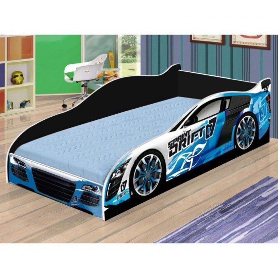 Cama Carro drift infantil azul JA Móveis