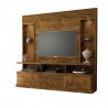 Estante Home para sala com painel de tv Dinamarca Canela com Luz de LED embutida Lukaliam Mveis