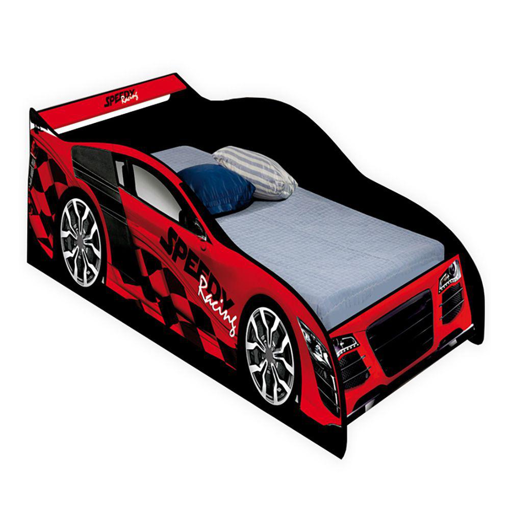 Cama Carro Corrida Infantil 100% Mdf:Vermelho